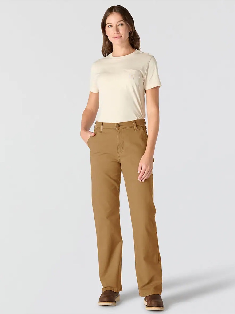 Carhartt Rugged Flex Canvas Carpenter Pants Women’s 16 Short Khaki Workwear